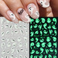Halloween Nail Stickers - 3D Glow in Dark Cute Ghost Design Luminous Self Adhesive Nail Decals for Halloween