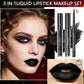 Halloween matte lip gloss, long-lasting and waterproof, highly pigmented and easy to apply, gothic style