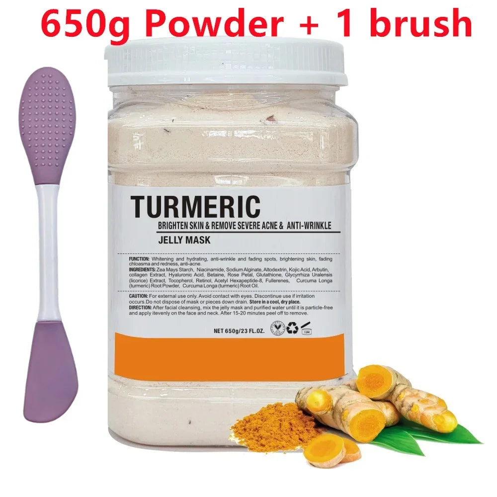 650g Chamomile Hyaluronic Acid Facial Moisturizing Mask Powder with Silicone Brush Increasing Skin Elasticity Rose Jelly Mask