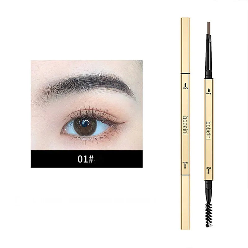 Small gold bar double-ended eyebrow pencil three-dimensional eyebrow shape long-lasting without smudging, slender and natural