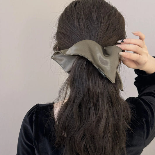Satin Silk Square Scrunchies Elastic Hair Bands Women Girls Solid Ponytail Holder Large Hair Ties Rope Hair Accessories Fashion