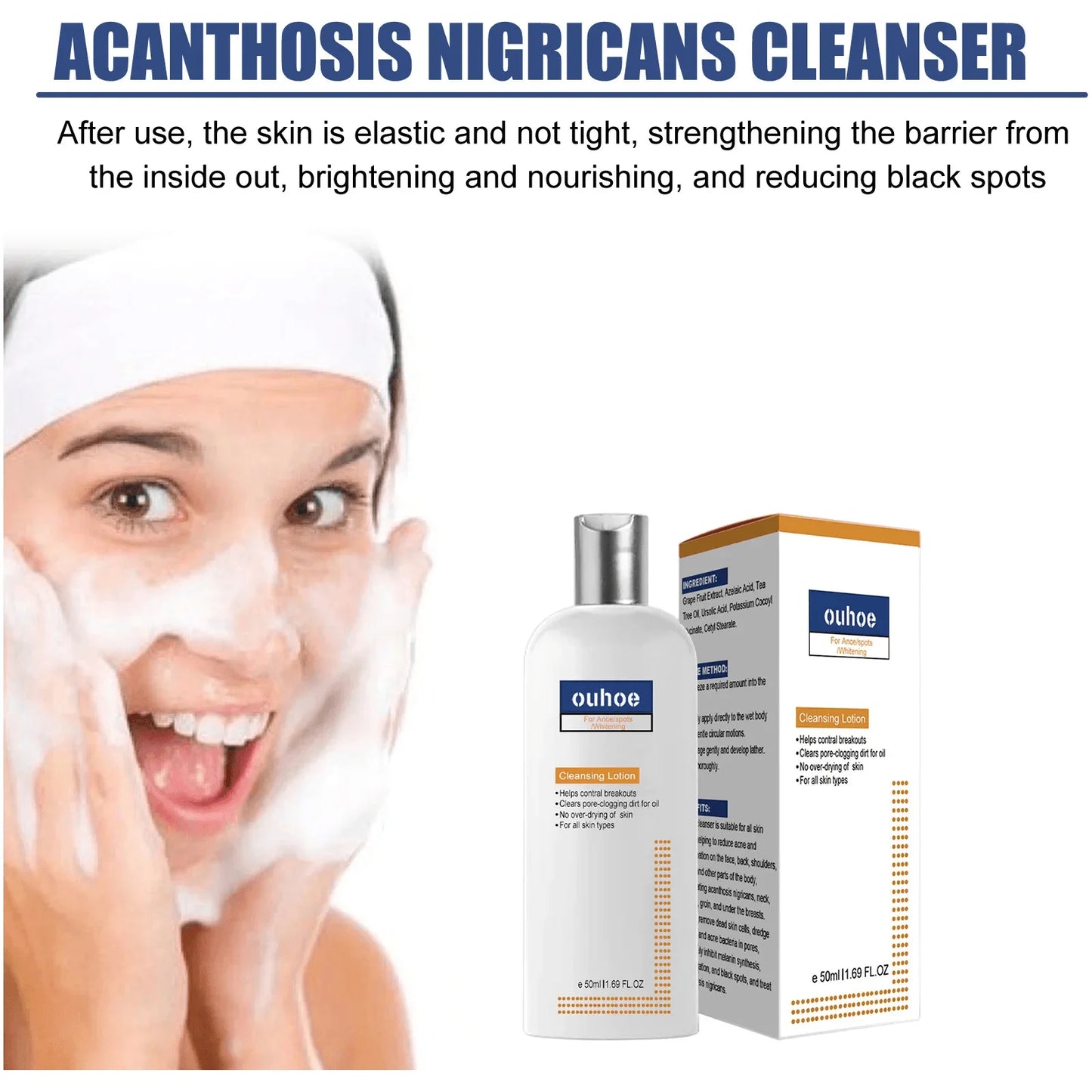 Whitening Facial Cleanser Remove Melasma Dark Spot Fade Melanin Pigmentation Anti Acne Moisturize Brighten Smooth Face Skin Care