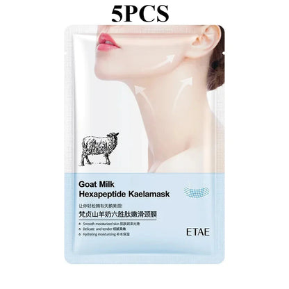 Goat Milk Six Peptides Neck Mask Collagen Firming Necks skincare Mask Beauty Moisturizing Lift Firming Neck Skin Care Mask