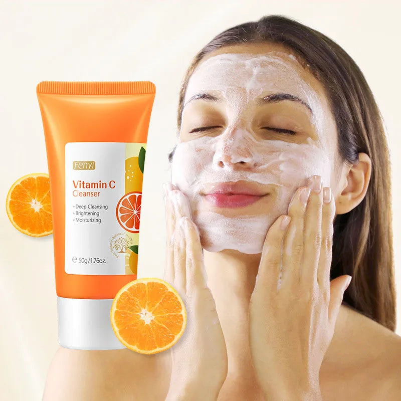 Vitamin C Facial Cleanser Face Wash Foam Face Wash Foam Face Cleanser Moisturizing Whitening Anti-aging Skin Care