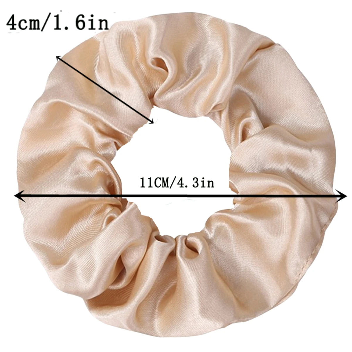 6-Piece Women's Pure Color Satin Large Scrunchie Daily Simple Atmospheric Set