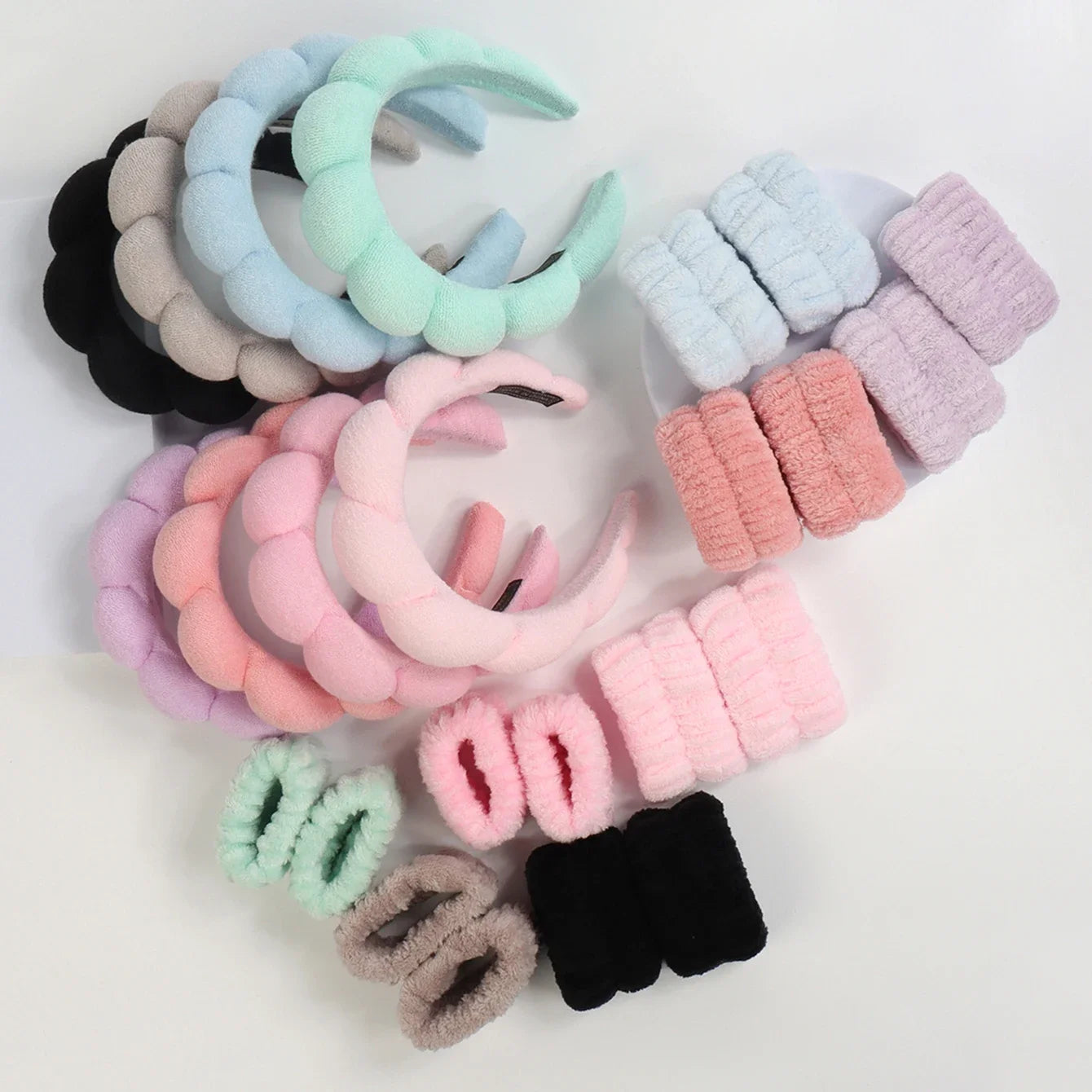 3Pcs Set for Women Washing and Bathing Cloud Sponge and Makeup Removal Headbands