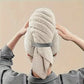Large Solid Color Water Absorbent Hair Drying Towel Microfiber Hair Towel Wrap With Elastic Strap Soft Quick Drying Towel
