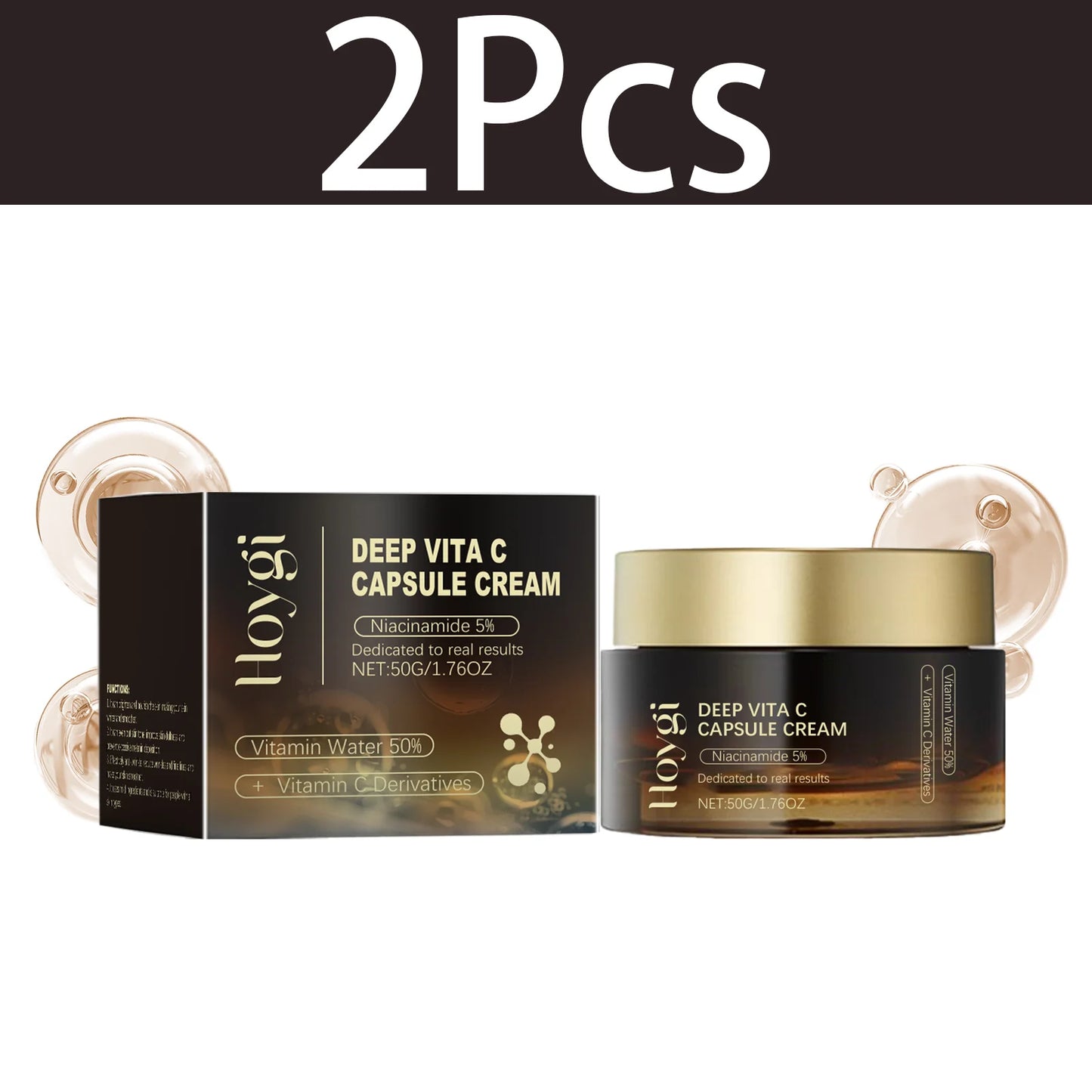 HOYGI Deep Vitamin C Face Cream Moisturizer Wrinkles Skin Radiance Glow Hydration Lightweight Skin Care Anti Aging Brightening