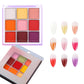 16-Grid 16 Color Solid Rubbing Powder Palette for Nail Art DIY Gradient Smudge Pat-pat Powder Nail Art Manicure Gradient Pigment