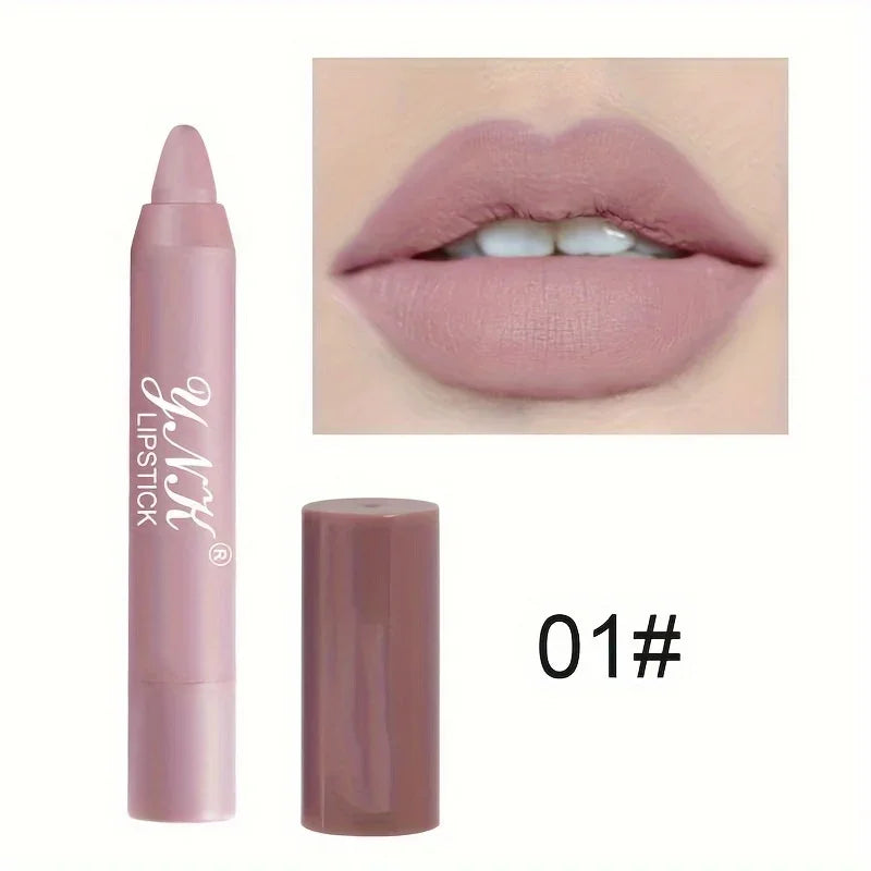 Nude Series Velvet Matte Lipstick Pencil – Waterproof, Long-Lasting Red Lipstick, Lip Tint Pen, Cosmetic Makeup