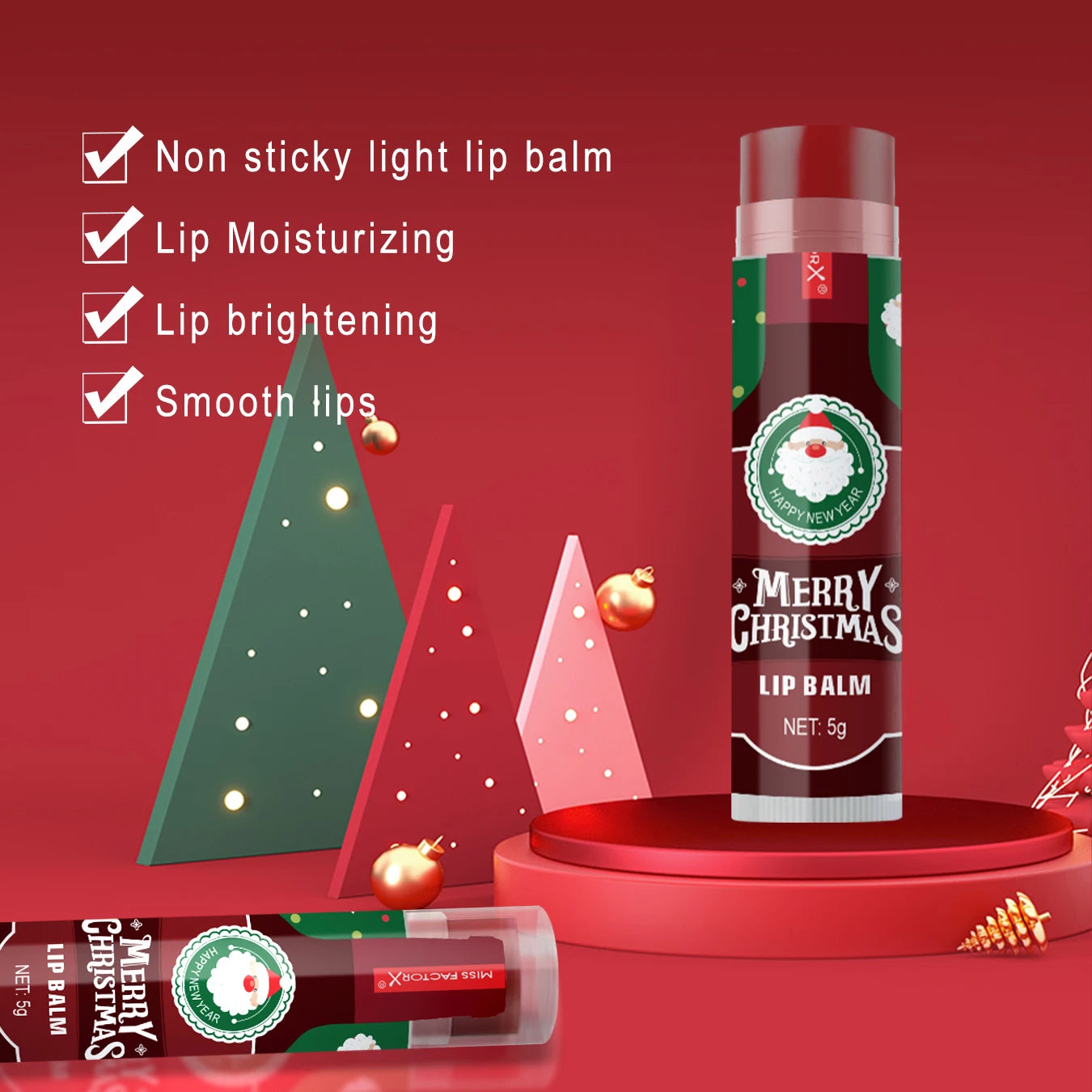 32PCS/Box Christmas lipstick Set Hot Red Wine lipstick Lasting Waterproof Moisturizing Glossy Lip Color