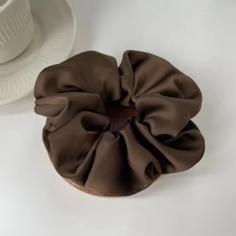 1pcs Women Silk Satin Scrunchies Korean Ladies Girls Elastics Hair Band Ponytail Hold Hair Accessories