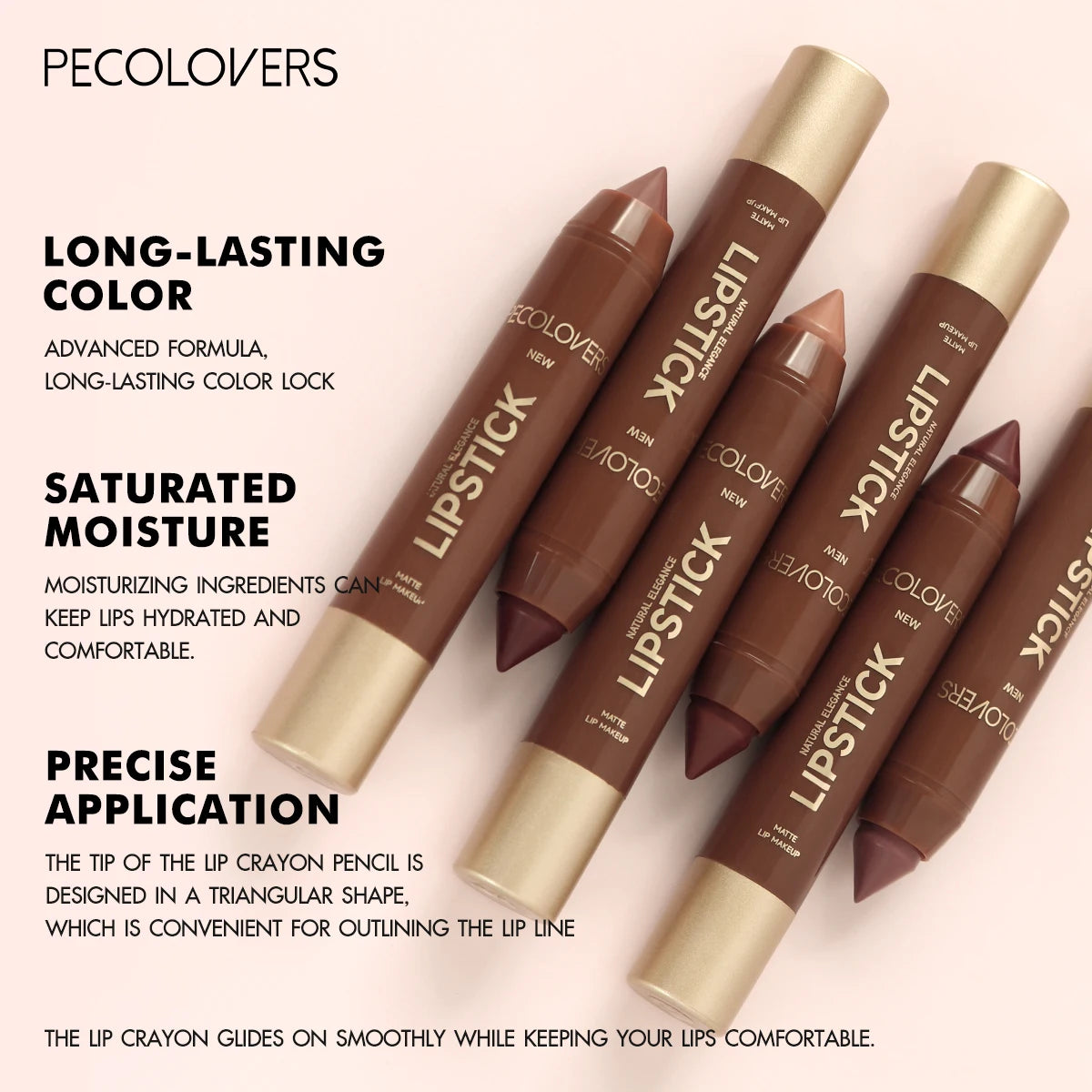 Fine Tip Lip Liner Pen – Soft Mist Matte Lip Crayon, Brown & Red Lipstick Pencil, Lip Contouring, Outline Tint Cosmetic
