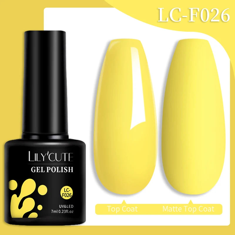 LILYCUTE Fluorescent Nail Gel Polish Orange Red Neon Bright Color Summer Series Soak Off For Manicure Nail Art UV Gel Varnish