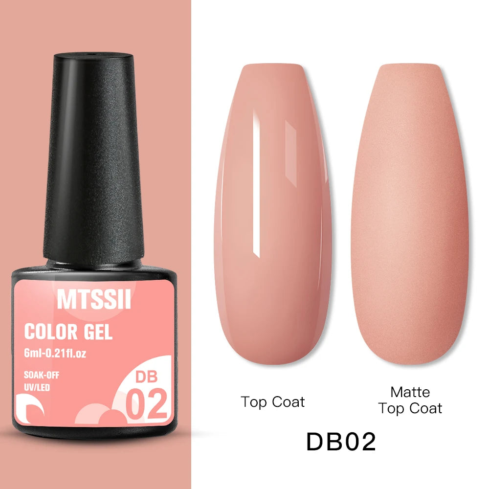 Mtssii 6ML Reflective Gel Nail Polish Shiny 14 Colors Semi-permanent UV Gel varnish Hybrid Nail Polish for Nail Art Manicure