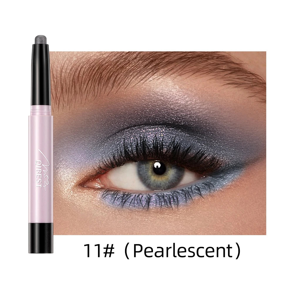 QIBEST 12 Colors Eyeshadow Sticker Cosmetics Shadows Pencil Eyeliner Highlighter Shimmer Pigment Professional Female Makeup