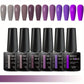 MEET ACROSS 6Pcs Gel Nail Polish Set Pink Red Green Macaron Color Manicure Kit For Nails UV Gel Nail Art Varnish Nail Supplies