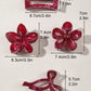 4Pcs Autumn Winter Burgundy Bow Square Flower Hair Claw Clips for Women MultiStyle Red Fashion Hair Accessories Headwear Hairpin