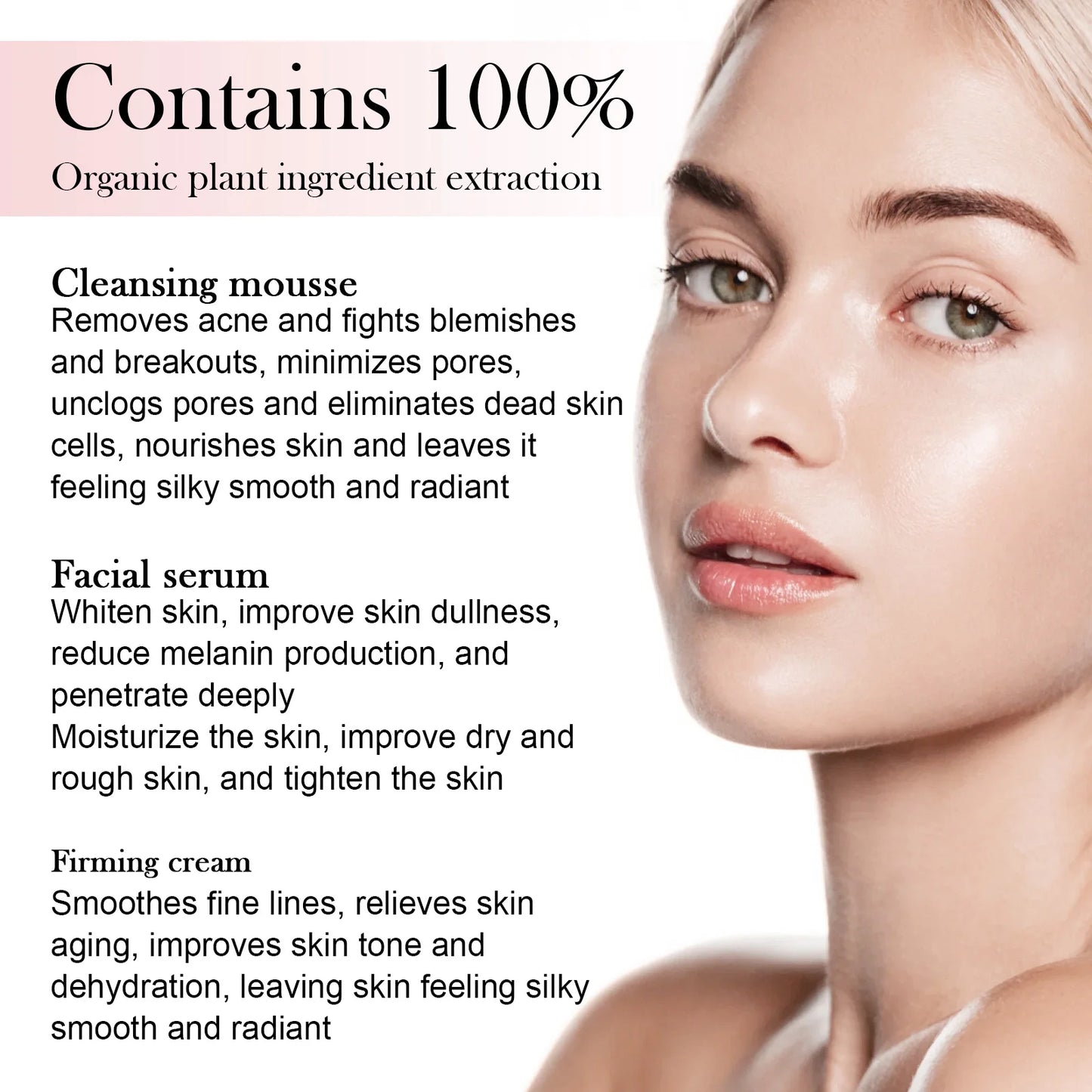 Facial Moisturizing Set Hydrate Brighten Firm Skin Exfoliating Acne Removal Shrink Pore Fix Sensitive Dullness Collagen Face Kit