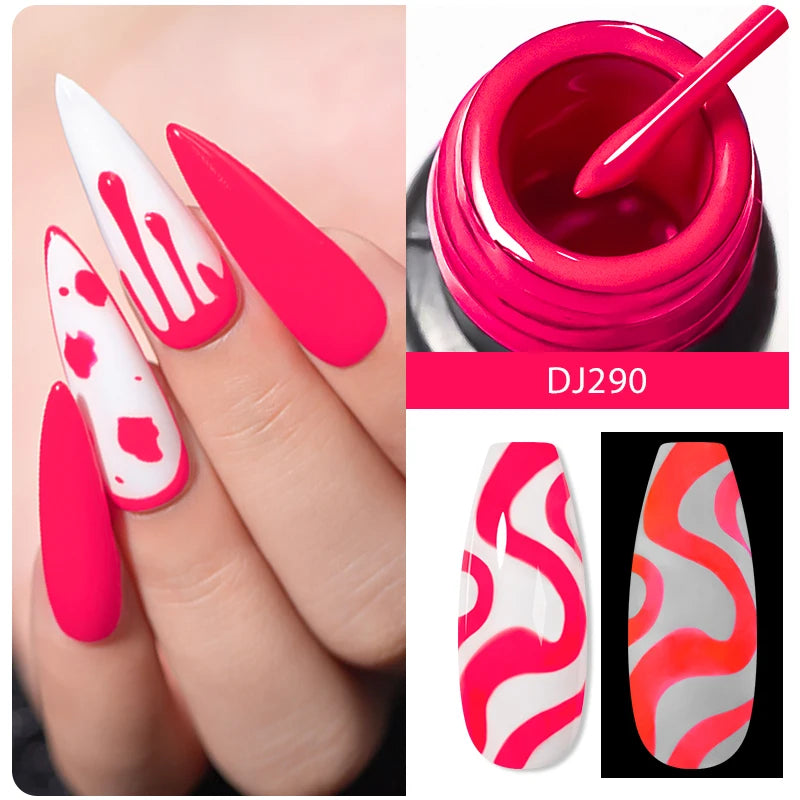MEET ACROSS 5ml Sliver Metallic Liner Gel Nail Polish Super Bright Mirror Effect Painting Drawing Line Graffiti Stripe Nail Art