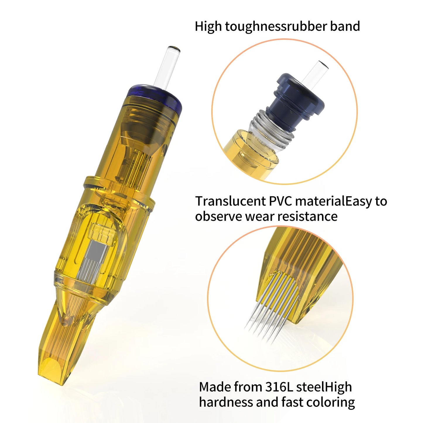20pcs Yellow Dragonfly Tattoo Cartridge Needle 1 3 5 7 9 11 13 14 15 RL RM RS M1 For Tattoo Machine Pen Needle Accessories