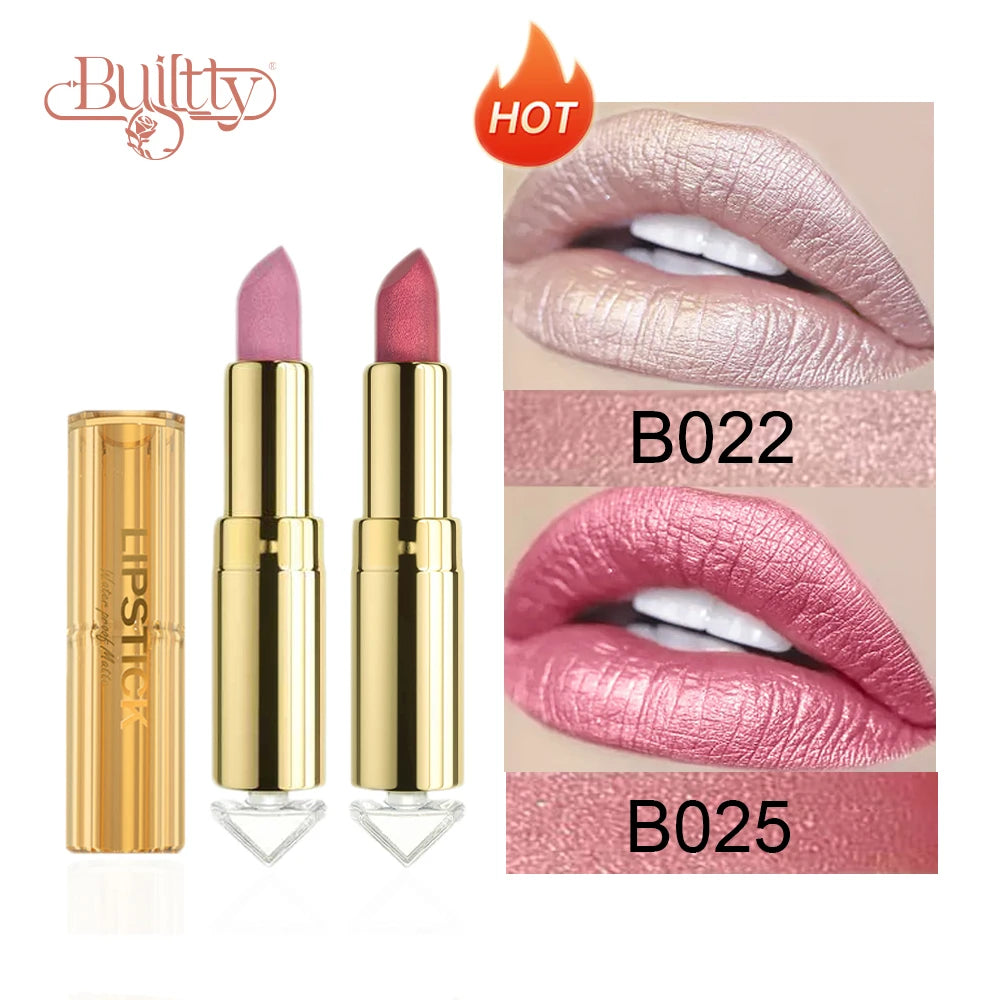 12 Colors Magic Pink Glitter Lipstick Matte Gliter Shimmer Super Finish Matte Velvet Waterproof Glitter Lipsticks