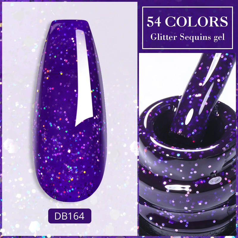 7ML Jelly Gel Nail Polish Black Crystal Translucent Dull Color Nail Art Gel Semi Permanent Varnish Soak Off UV LED Gel Polish