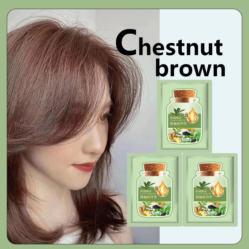 Pure Natural Herbal Hair Dye Shampoo 5 Minutes Change Hair Color Non-irritating Repair Gray White Fashion Hair Care Women Men
