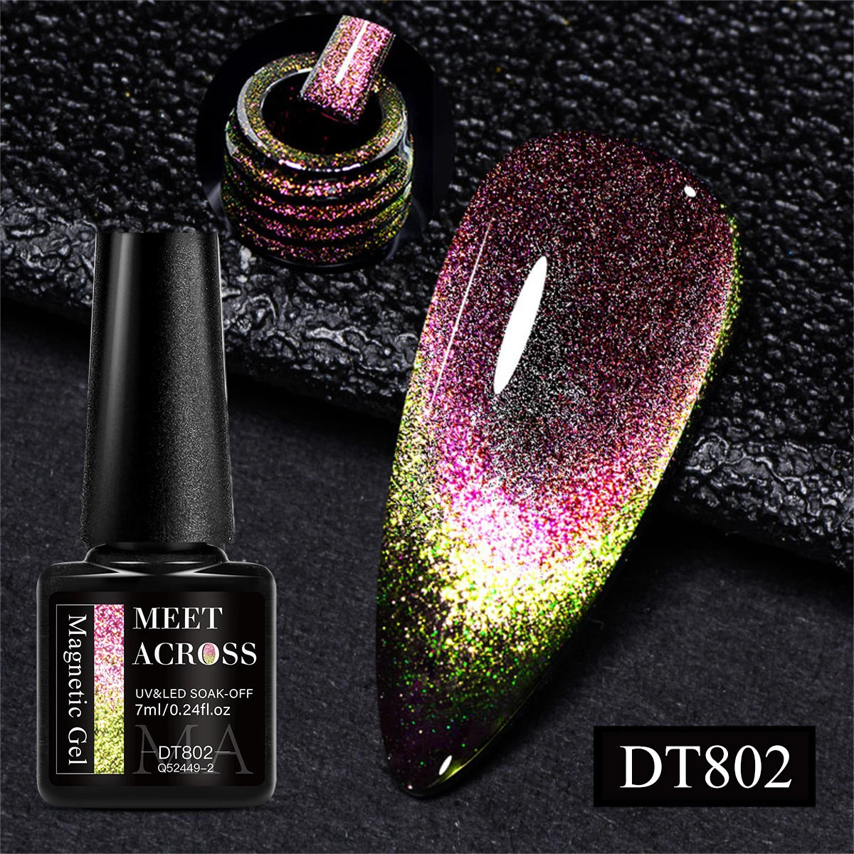 MEET ACROSS 7ml Golden Cat Magnetic Gel Nail Polish Dark Brown Red Green Christmas Nail Art Varnish Winter Autumn For Nails