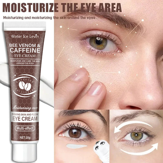 Natural Caffeine Powerful Moisturizing Firming Eye Cream 20g for Puffy and Dark Circles Post-Lifting Area after Using, Reduce Wrinkles and Aging, Light Beige Relaxation