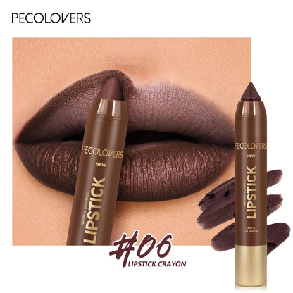 Velvet Lip Liner Crayon, Matte Tapered Gradient Lipstick Pen, Waterproof Non-Sticky Contouring Lip Makeup, Mixed Color System