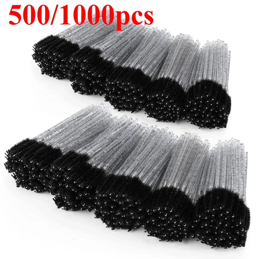 500/1000pcs Disposable Mascara Wands Eyelash Brush Spoolies for Eyebrow Eye Lash Extension Colorful Wholesale Beauty Tools