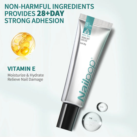 Nailpop Soft Nail Tips Gel SUMMER WINTER EDITION with Vitamin E Formula for Press on Nails Strong Hold and Beautiful Nails 20g