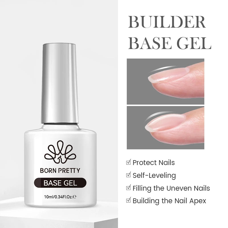 BORN PRETTY 10ml Flow Light White Cat Magnetic Gel Nail Polish Ultra Shine Soak Off UV Gel Mirror Glass Bead Gel Nail Art