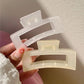 New Women Elegant Transparent Frosted Rectangle Hair Claws Lady Sweet Hair Decorate Toothed Hair Clips Fashion Hair Accessories