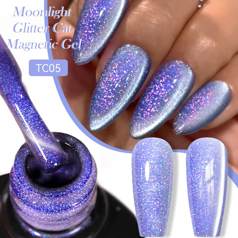 LILYCUTE 7ML Auroras Glitter Thermal Gel Nail Polish Temperature Color Changing Semi Permanent Soak Off Nail Art UV Gel Varnish