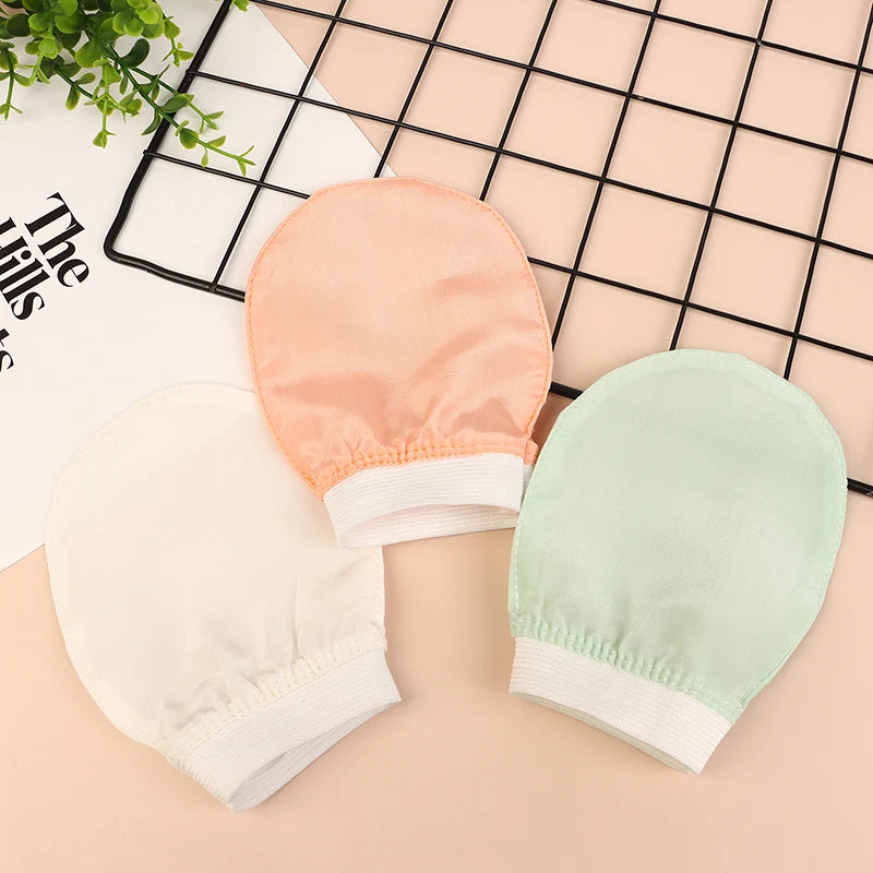Silk Exfoliating Face Wash Beauty Towel Soft Exfoliating Skin Bath Scrub Silk Bath Face Wash Gloves