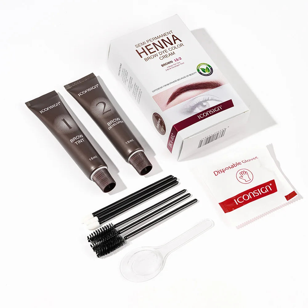 Waterproof Eyelash & Eyebrow Tint Kit – Fast-Acting Henna Brow Enhancer Cream Gel for Long-Lasting Makeup