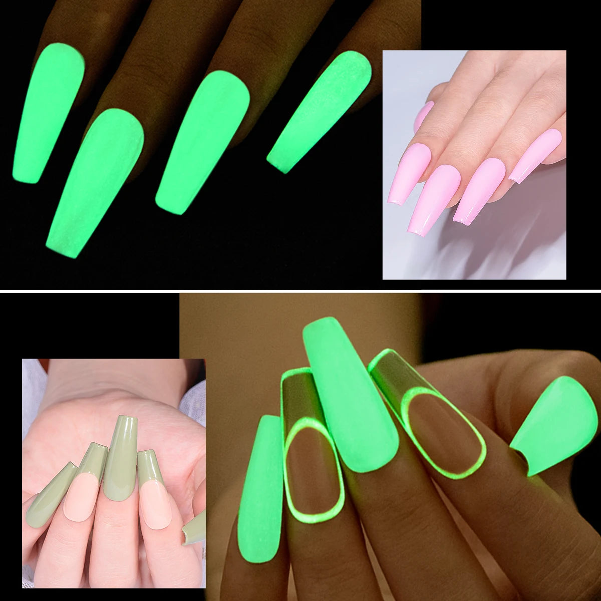 Four Lily 7ml Luminous Top Coat Gel Nail Polish Glow-In-Dark Glitter Semi Permanent UV Nail Art Gel Vernis For Manicure Design