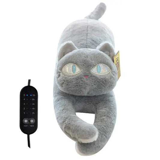 Heating Pad Stuffed Animal Cat Cartoon Period Plush Heating Pad Kitty Plush Toy Pillows Portable Insulated Blanket Hot Compress