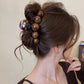 Retro Gradient Beaded Hair Claw 11Cm Women's Geometric Plastic Hairpin Shark Clip Fashion Everything Hair Clip Hair Accessories
