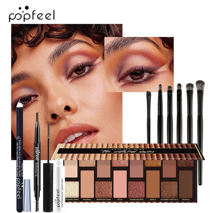 POPFEEL All-in-One Makeup Kit Gift Set with Eyeshadow Palette Foundation Lip Gloss Blush Brushes Eyeliner and More Beauty Gifts