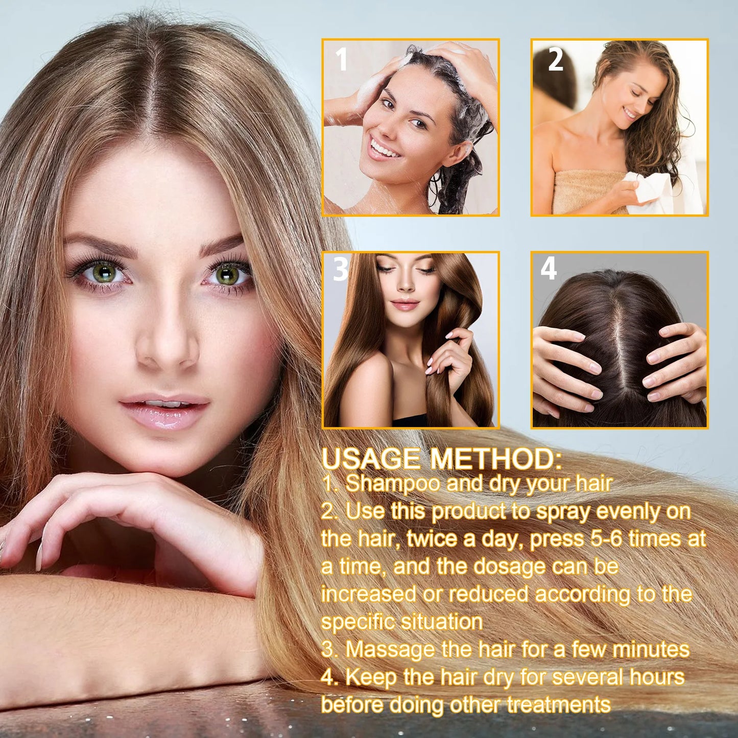 EELHOE Biotin Hair Spray For Man Women 30ml Hair Growth Repair Damage Restore Oil Scalp Repair Serum Spray Thicken Hair Care