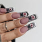 24pcs Sliver Spider Design Fake Nail Halloween Gothic Punk False Nail Tips Wearable European Heavy Metal Almond Press on Nails