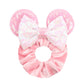 Disney Mouse Ears Velvet Scrunchies Hairband Women Elastic Ponytail Holder Girls Sequin Bow 2023 Kids Party DIY Hair Accessories