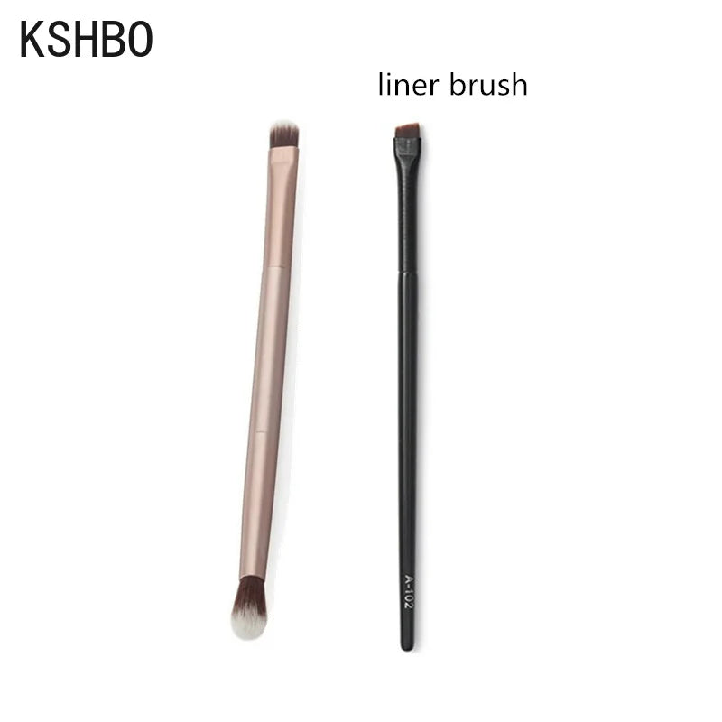 KSHBO 2pcs/set Brow Contour Brush Eyebrow Eyeliner Brush Portable Small Angled Eyebrow Liner Brush Women Makeup Cosmetic Tools