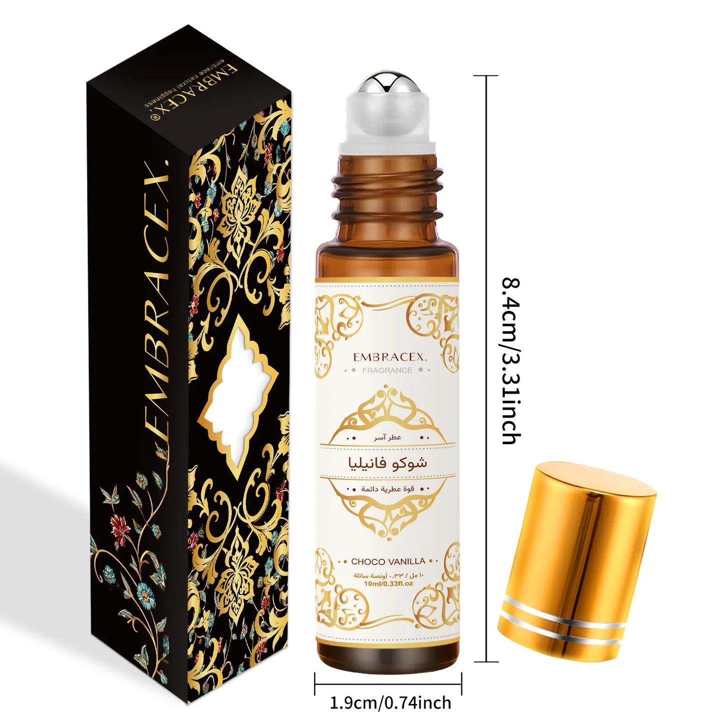 10ml Choco Vanilla Roller Essential Oil Perfume Oil Skincare Nail care Eid al-Fitr Body massage Long Lasting Scent