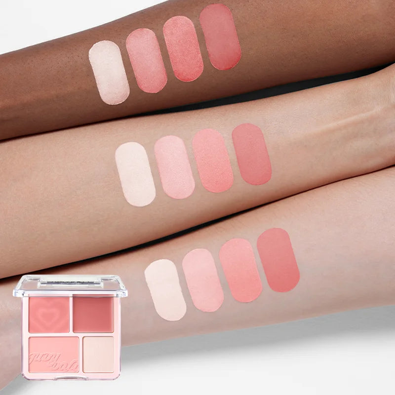 Judydoll 2-in-1 Blush & Highlighter Palette-Blush Cream, Radiant Matte Highlighter, Versatile Palette, Gift for Friends, Date