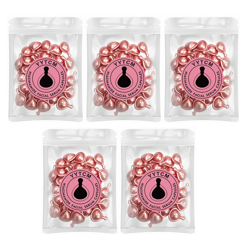 Niacinamide Facial Essence Capsules, Containing Retinol, Olive Fruit Oil, Gardenia Extract, Brighten Skin Tone, Moisturize and Hydrate, Smooth and Refine Skin (0.5Gx30 Capsules)/Bag