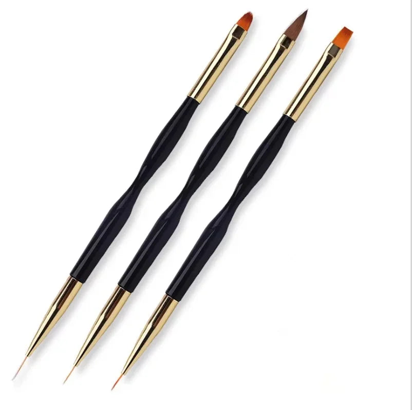 French Stripe Nail Art Liner Brush Set Tips Ultra-thin Line Drawing Pen Dual End UV Gel Painting Brushes Manicure Tools